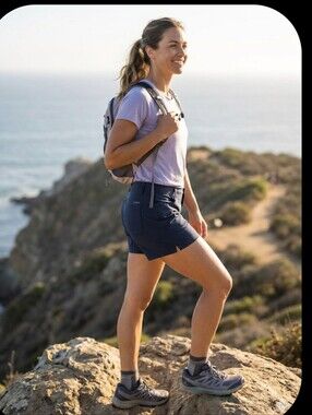 NEW! prAna Stretchy Zion Halle Womens Shorts Mid-Rise Standard Fit Sz 8/inseam 5